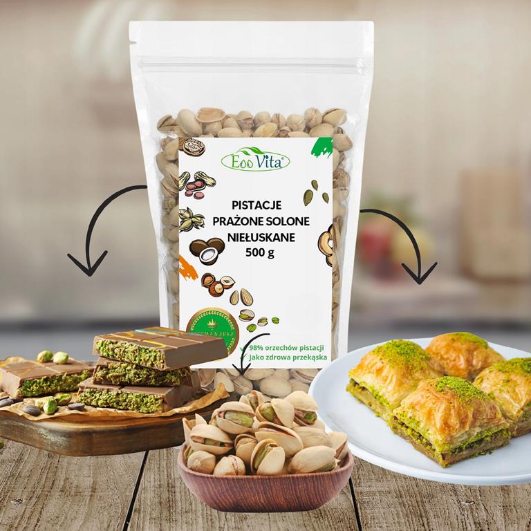 Pistacje solone niełuskane całe orzechy