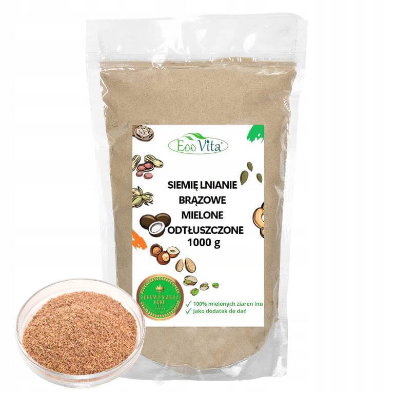 Siemie Lniane Brązowe Mielone Odtłuszczone