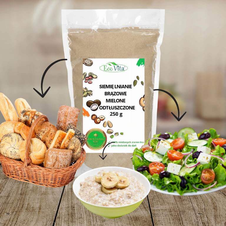 Siemie Lniane Brązowe Mielone Odtłuszczone