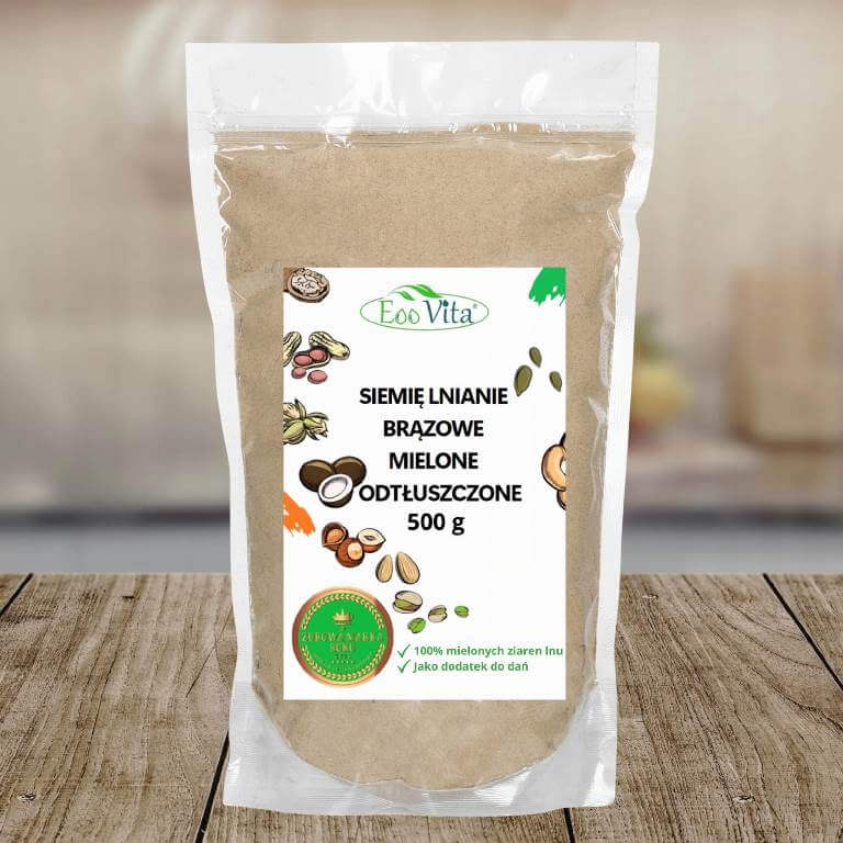 Siemie Lniane Brązowe Mielone Odtłuszczone